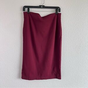 Vince Camuto Women's Straight Midi Burgundy Skirt